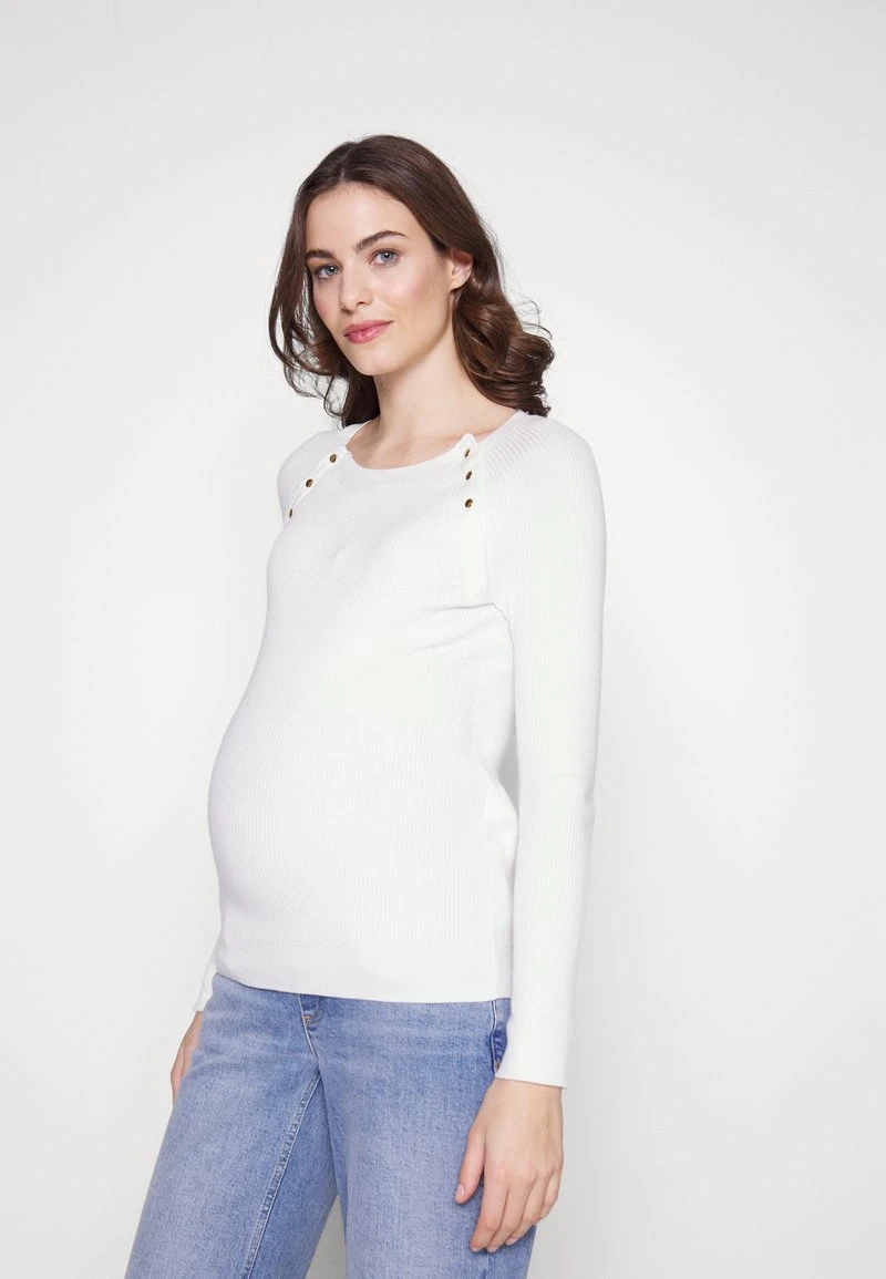 NURSING - BUTTON OPENING - Strickpullover - White 1 NURSING - BUTTON OPENING - Strickpullover - White