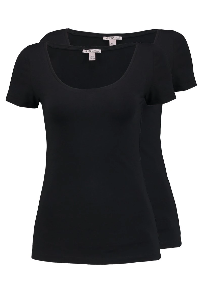 Anna Field 2 PACK - T-Shirt Basic - Black 1 Anna Field 2 PACK - T-Shirt Basic - Black
