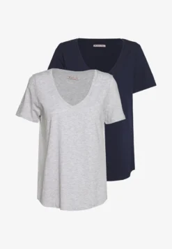 Anna Field T-Shirt Basic - Mottled Light Grey/blue -Anna Field 4a5c6845e23a4c3ca6fadd59d3ca1f89 1