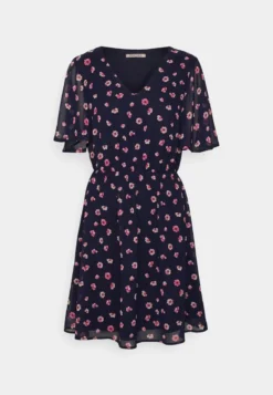 Anna Field V-NECK SLEEVE DRESS - Freizeitkleid - Dark Blue/pink