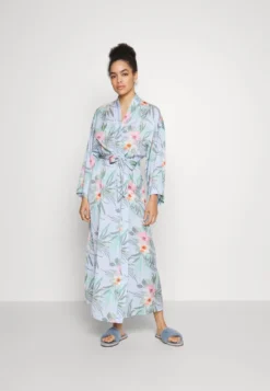 Anna Field FLORAL ROBE - Bademantel - Blue