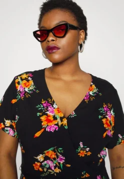 WRAP DRESS HIGH LOW HEM - Freizeitkleid - Black -Anna Field e2c08b40c17b4e388398df3b167883e4