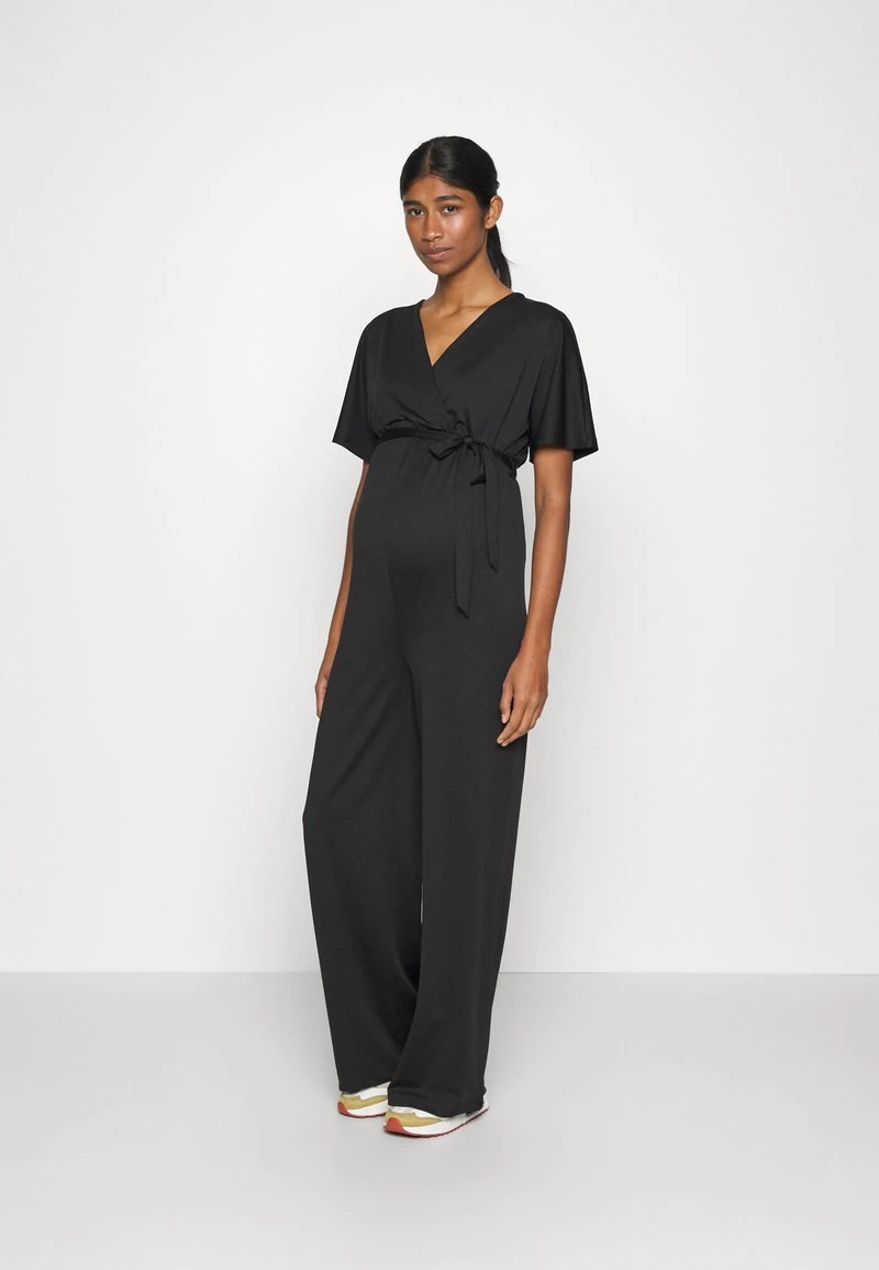SHORT SLEEVE WRAP JUMPSUIT - Jumpsuit - Black 1 SHORT SLEEVE WRAP JUMPSUIT - Jumpsuit - Black